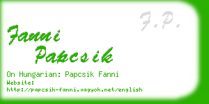 fanni papcsik business card